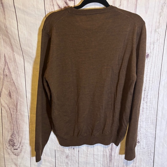 Lorenzo Magni Men’s 100% Wool Brown V-Neck Sweater Made in Italy Large - Picture 2 of 6